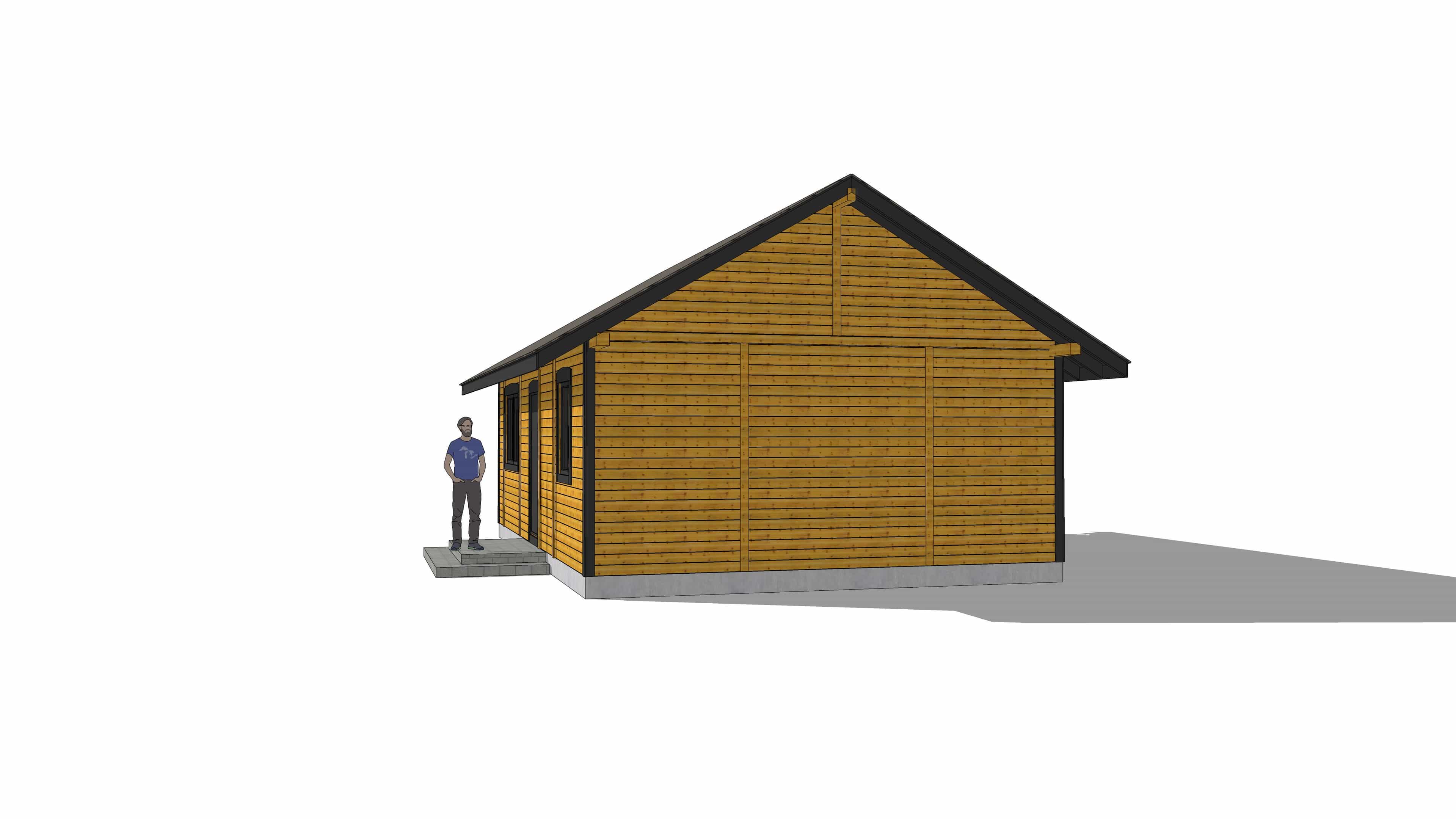 Rekreacyjny domek CRK5 PLUS – przestronny układ i drewniana konstrukcja