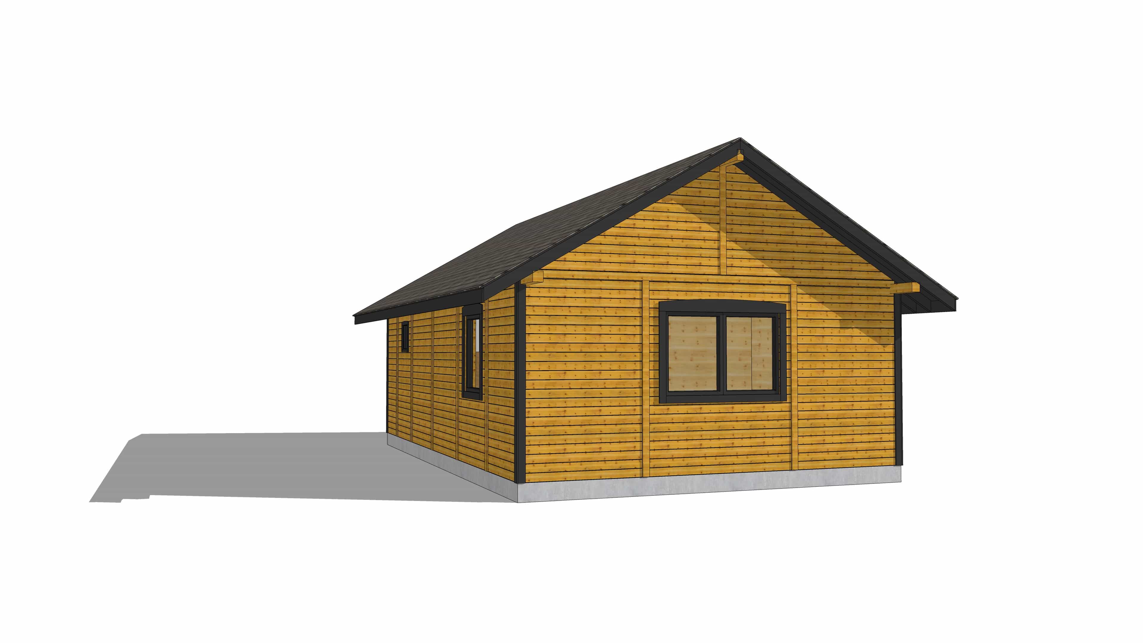 Drewniany domek CRK5 PLUS z tarasem – wymiary 6x11, doskonały na każdą pogodę