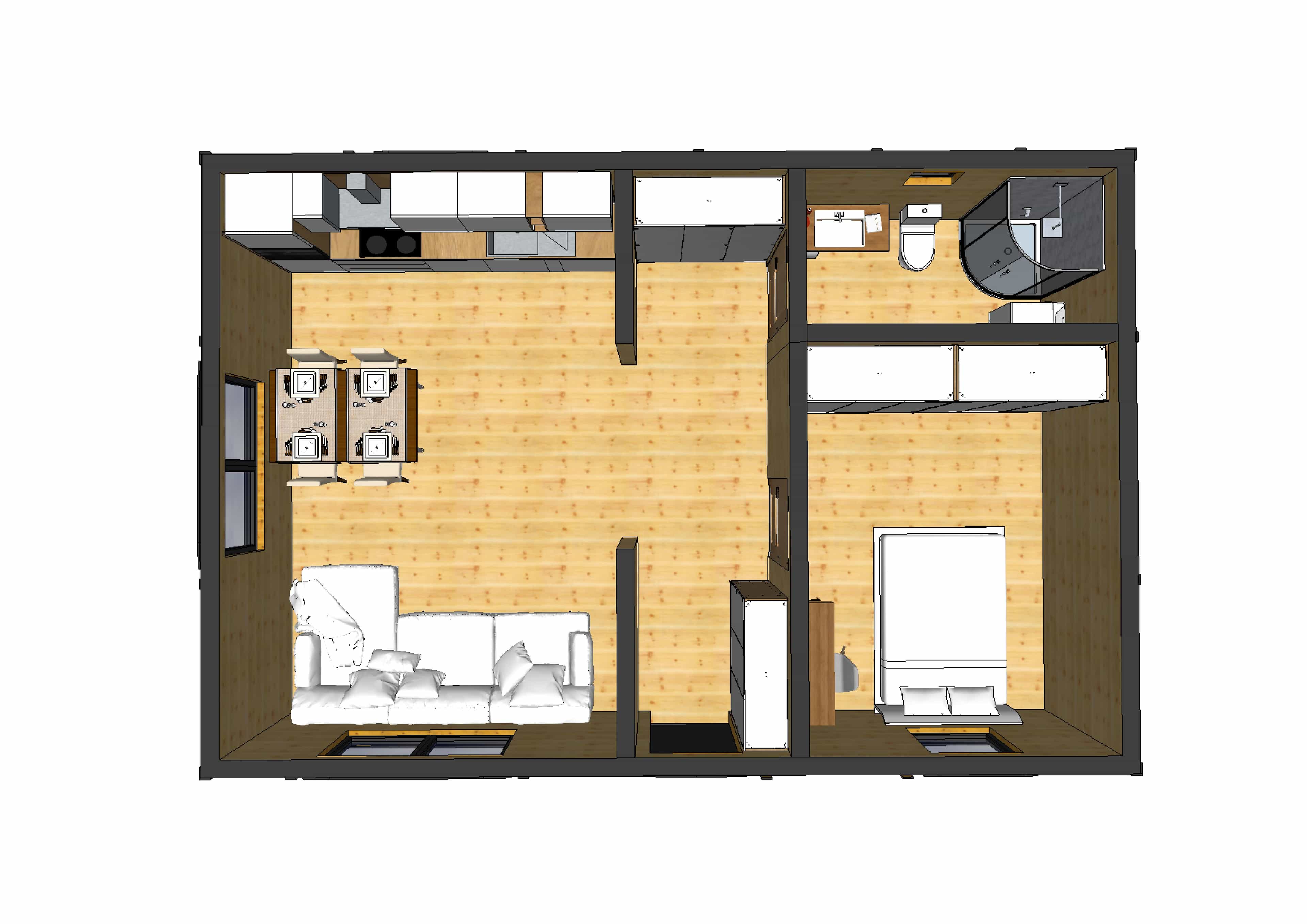 Drewniany domek rekreacyjny całoroczny CRK5 PLUS - jednorodzinny - 54 m² - zdjęcie 25