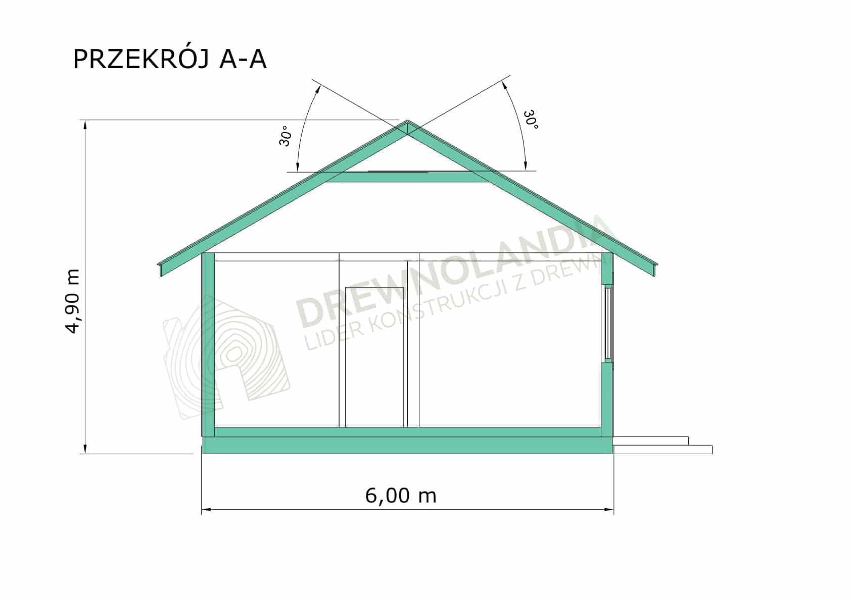 Przekrój A-A domku CRK1 – konstrukcja i szczegóły techniczne
