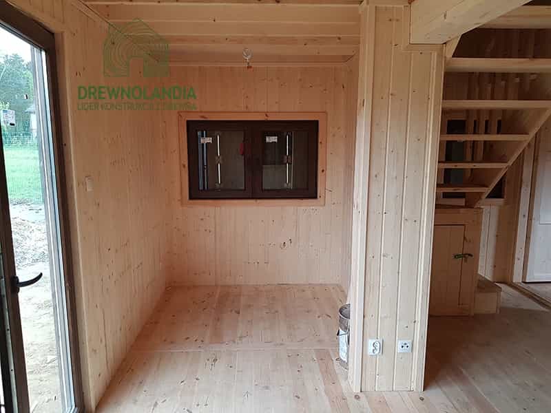 Wnętrze domu drewnianego CRP5, model całoroczny