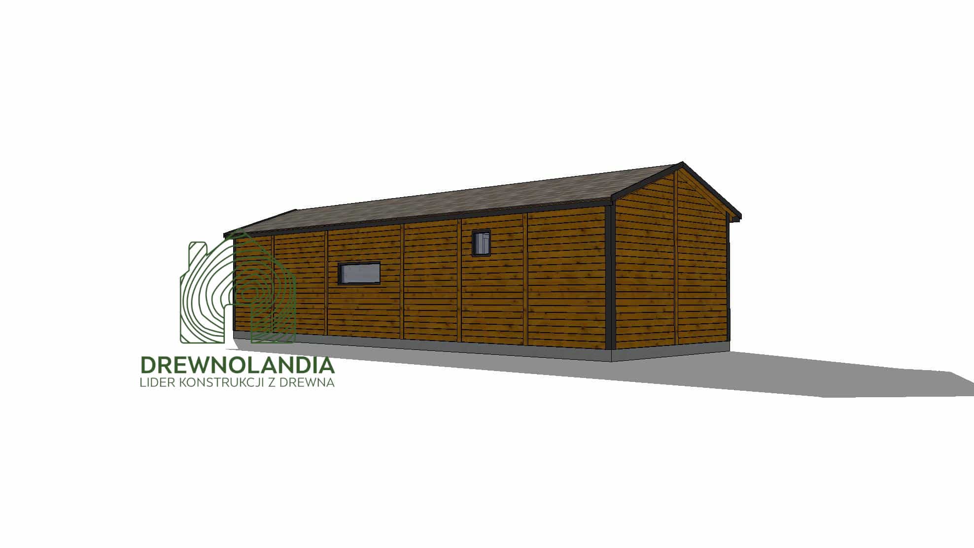 Ariel IV – wizualizacja eleganckiego domu drewnianego o wymiarach 12x4 m