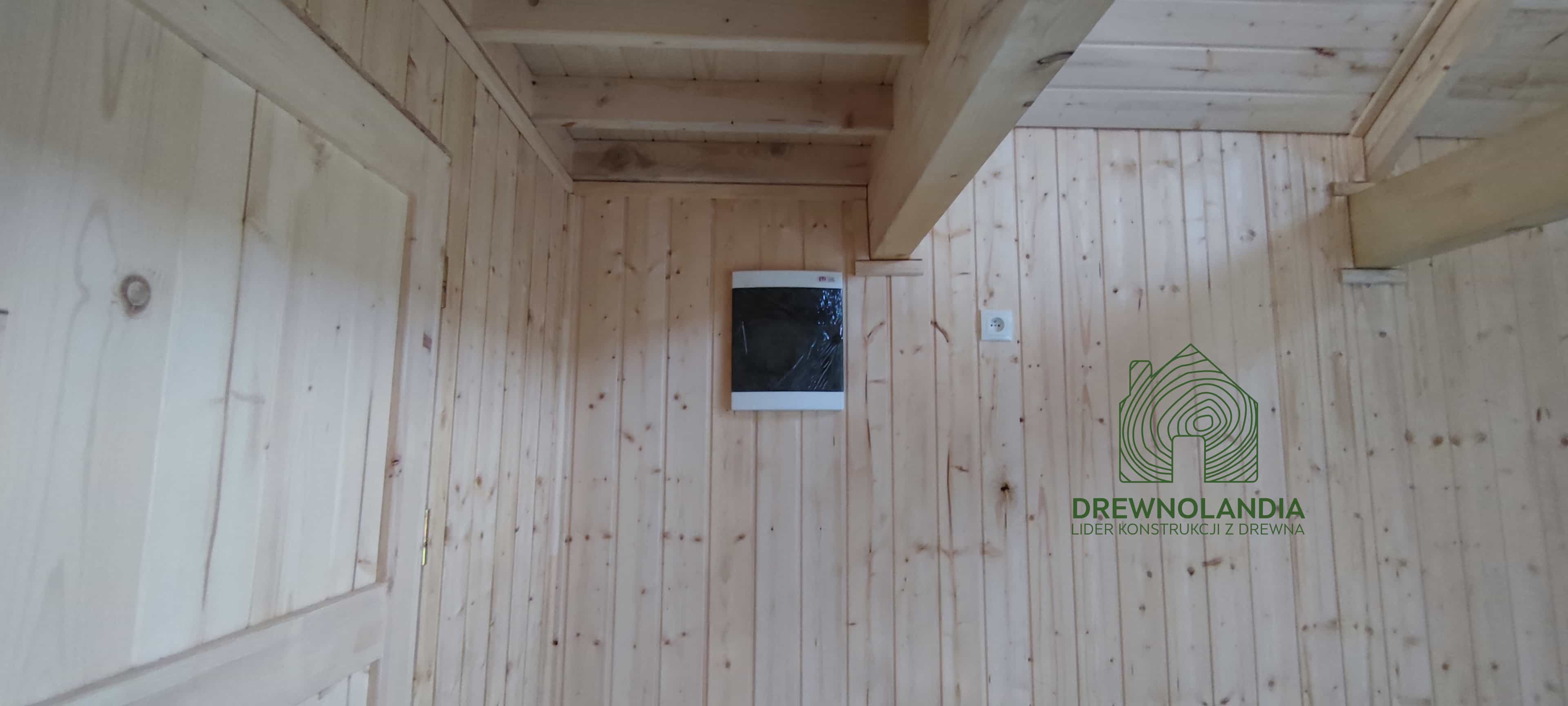 CRA6 PREMIUM – widok elewacji tylnej drewnianego domu o powierzchni 36 m²