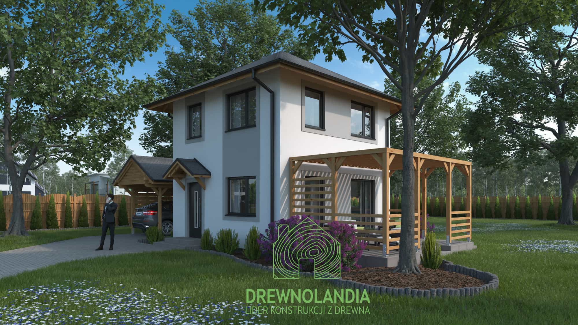 CRP5 PREMIUM – szczegółowe zdjęcie tynku na elewacji domu całorocznego