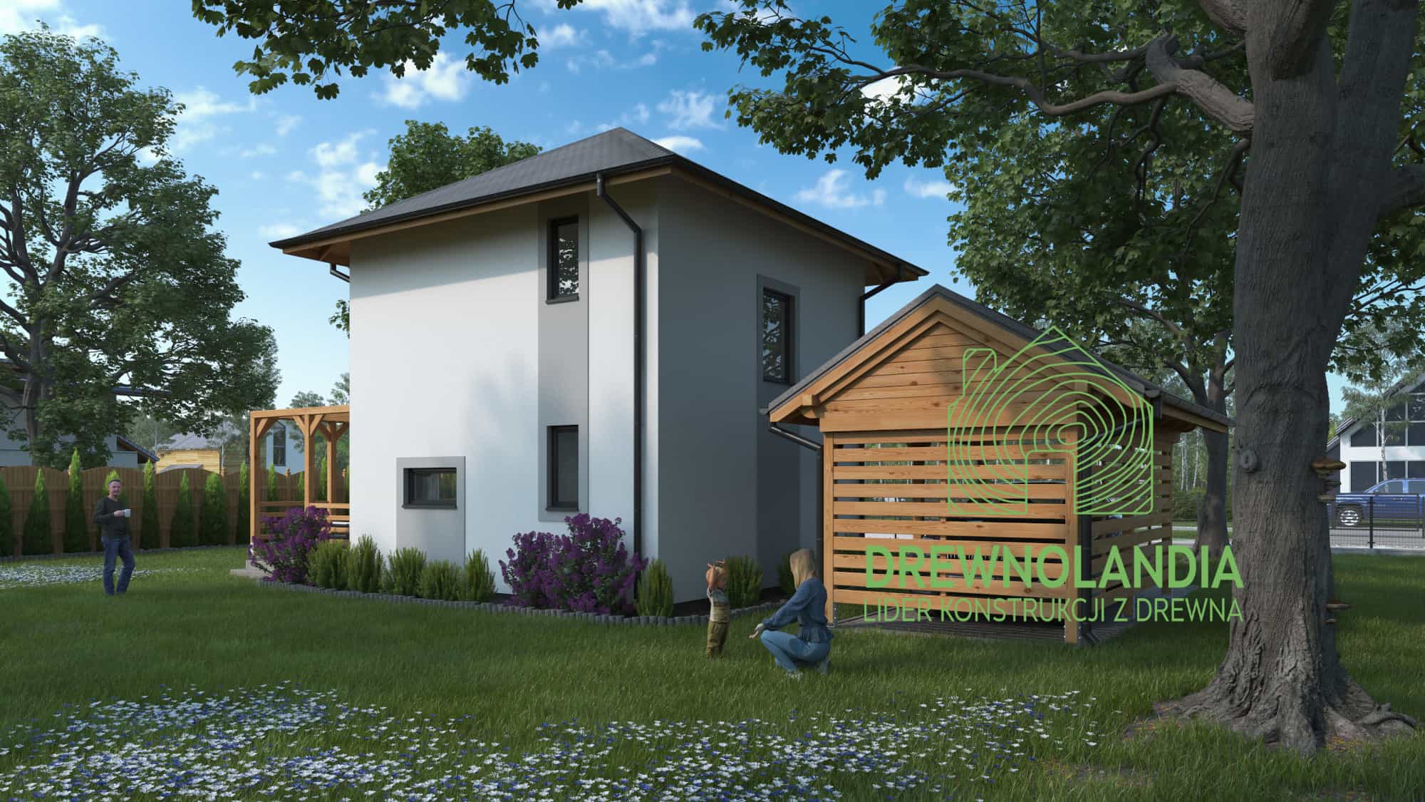 CRP5 PREMIUM – widok na nowoczesne wykończenie ścian drewnianego domu