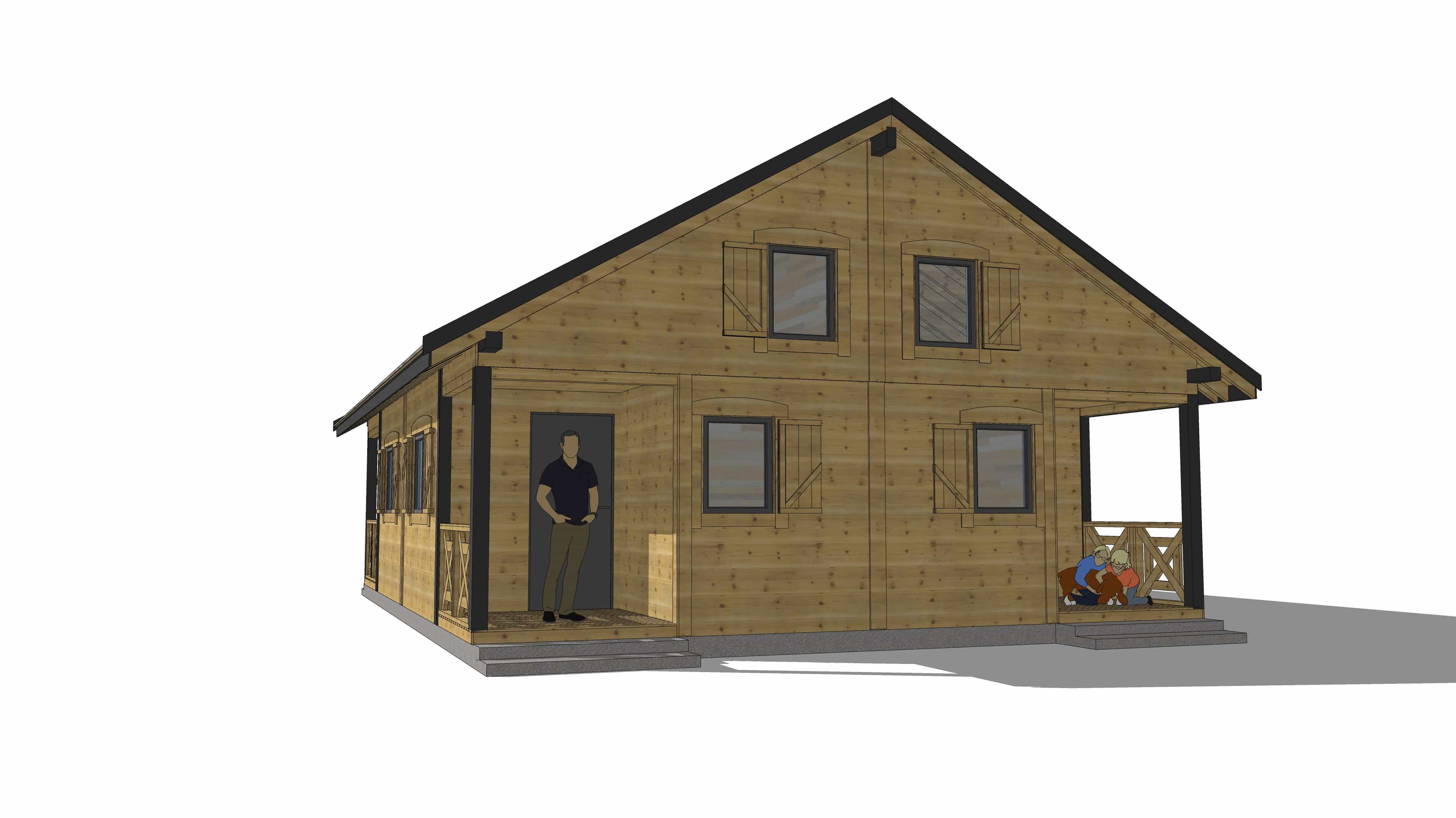 W1X4 – widok na szczegóły architektoniczne i tarasy
