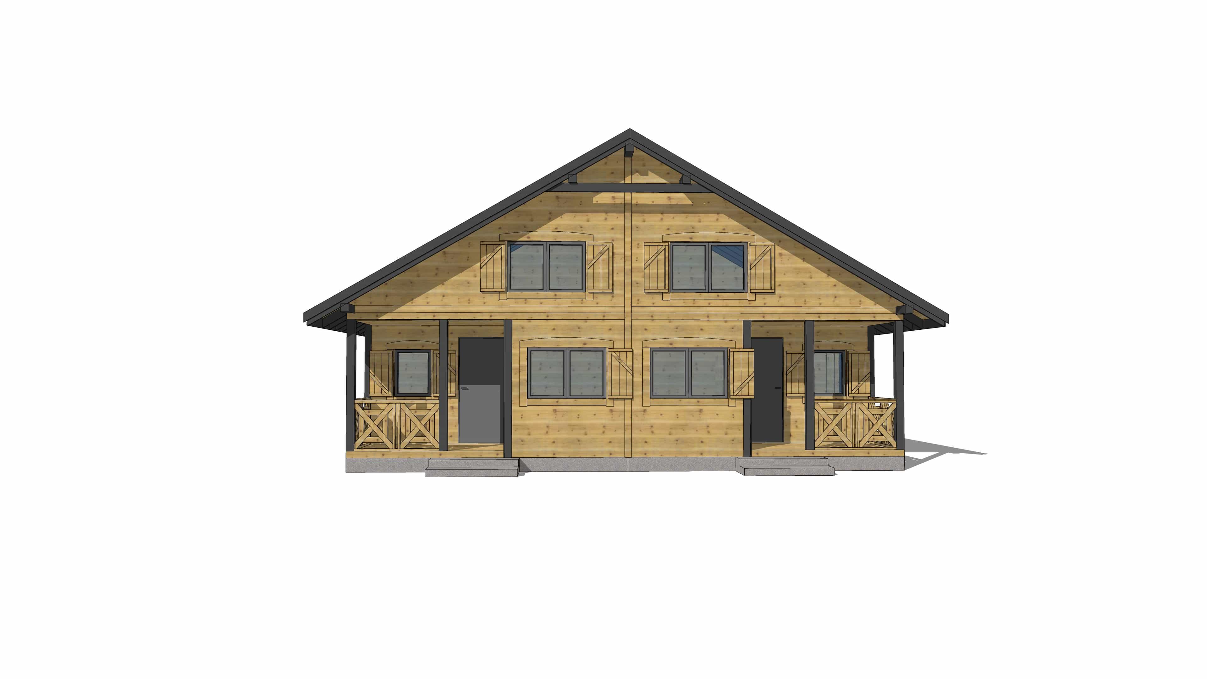 Kompleks domków W2X4 – frontalny widok na segmenty