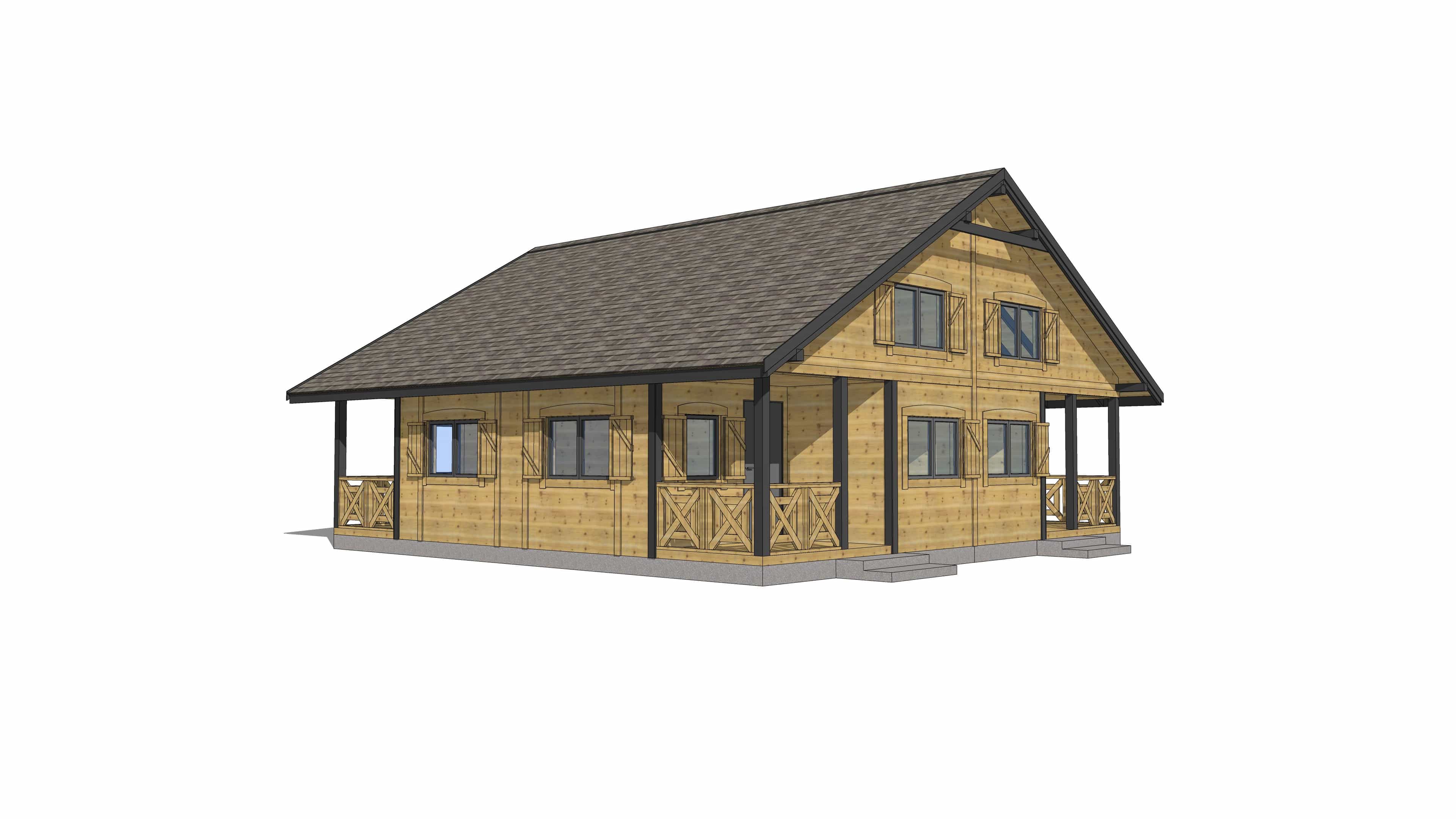 Kompleks domków W2X4 – frontalny widok z ogrodem