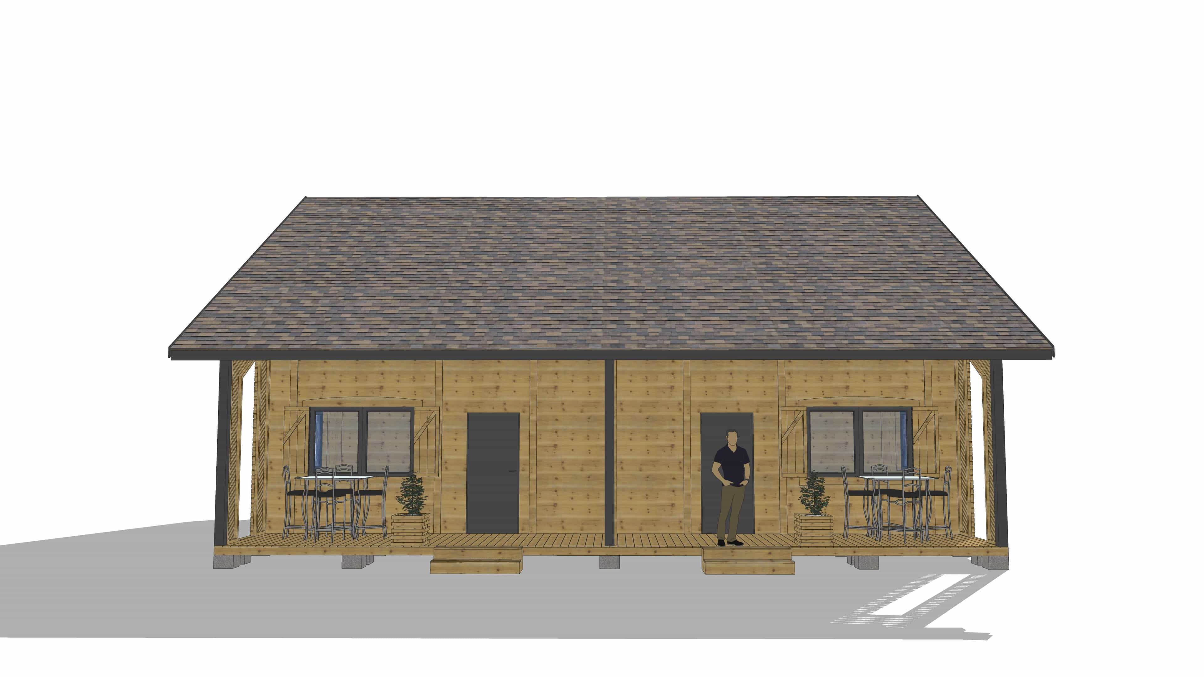 J1X4 – drewniane domki letniskowe z tarasami w minimalistycznym stylu