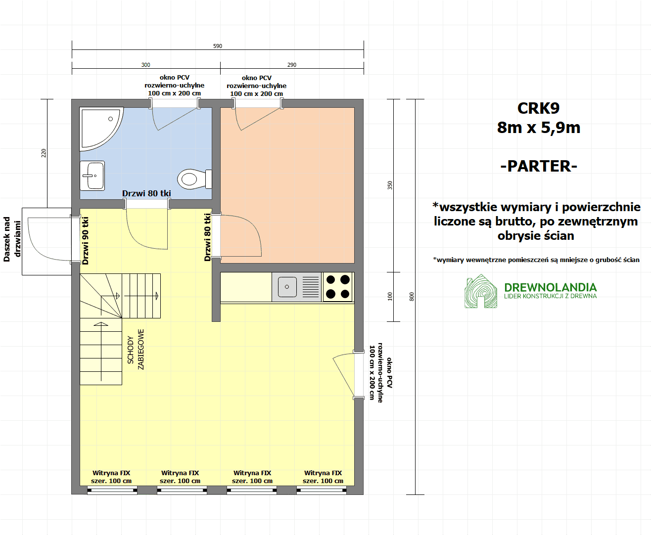 Dom rekreacyjny całoroczny CRK9 - nowoczesna stodoła - 47 m2 - zdjęcie 2