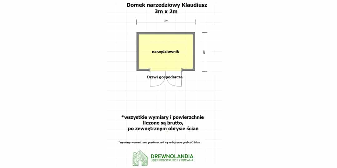Domek gospodarczy do ogrodu Klaudiusz v2  - 3x2m  - zdjęcie 2