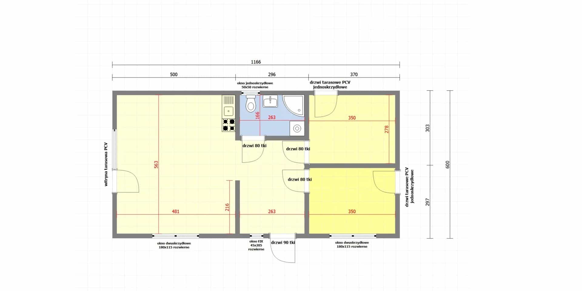 Drewniany domek całoroczny CRK51- 70 m² - zdjęcie 2