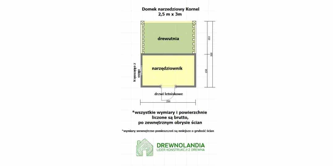 Domek narzędziowy Kornel - 2,5x3m - zdjęcie 2