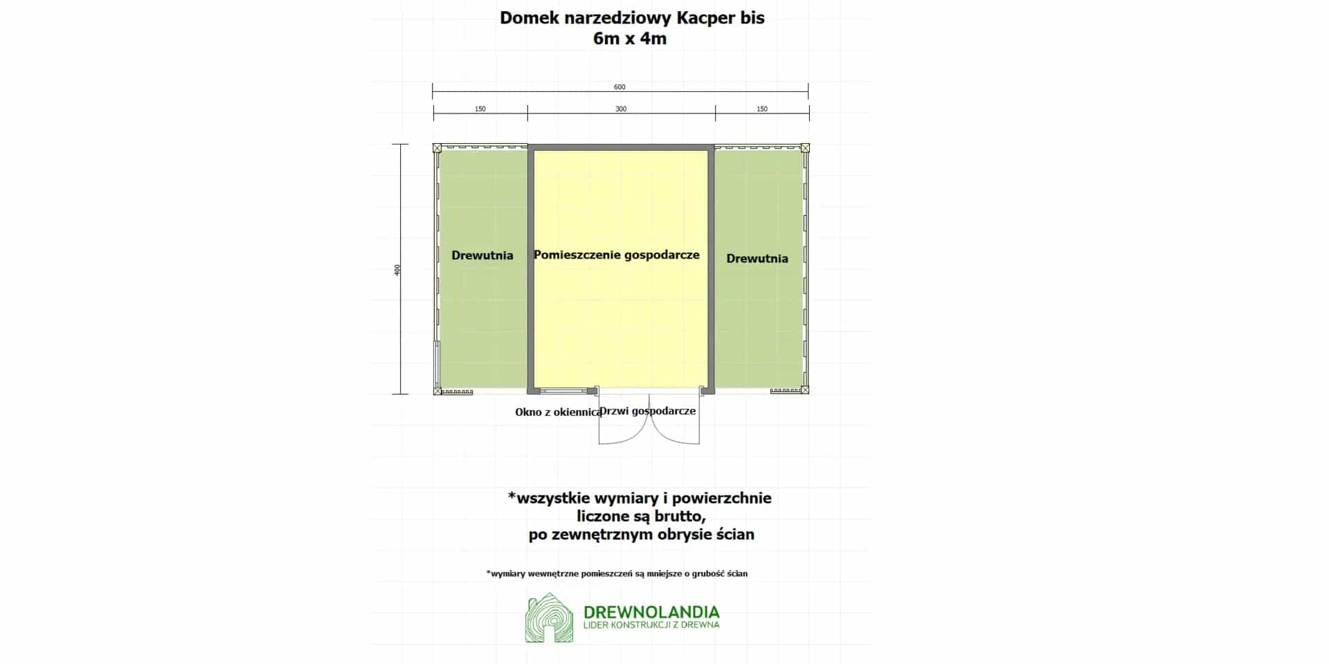 Domek gospodarczy do dużego ogrodu Kacper Bis - 6x4m - zdjęcie 2