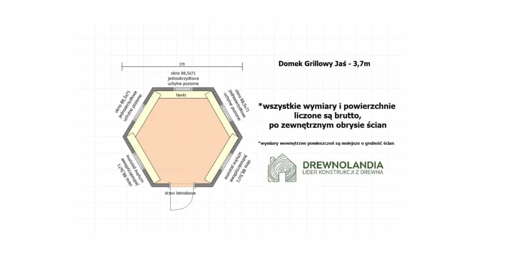Domek Grillowy z drewna Jaś - 3,7m  - zdjęcie 2
