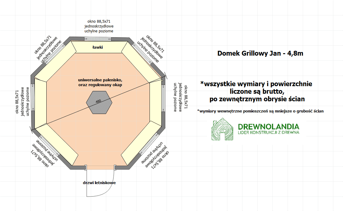 Drewniany Domek Grillowy Jan - 4,8m  - zdjęcie 2