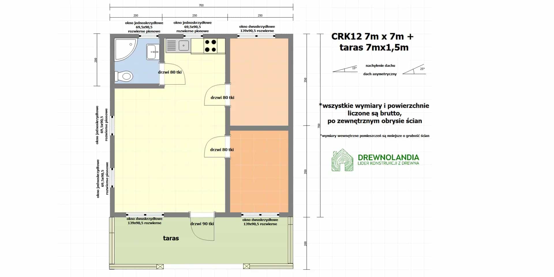 Domek rekreacyjny całoroczny CRK12 – 49 m²       - zdjęcie 2