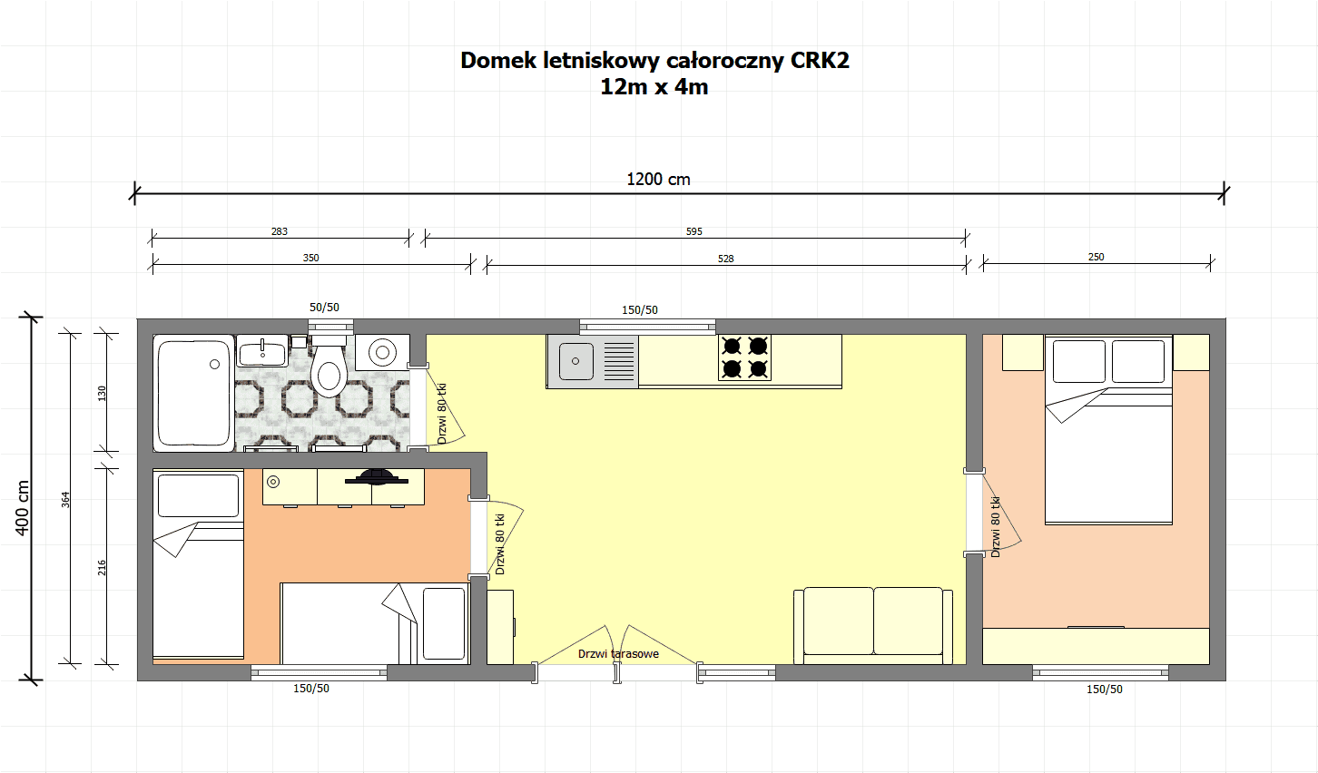 Dom mieszkalny całoroczny CRK2 PLUS - WT 2021 – 48 m²  - zdjęcie 2