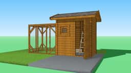 Drewniany kurnik Damian – widok całej konstrukcji