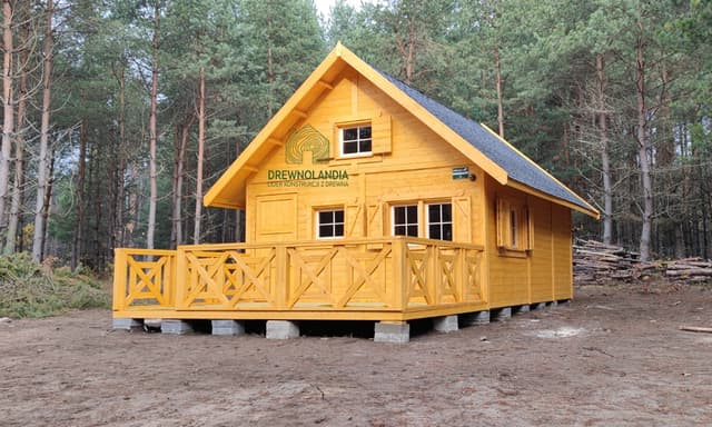 Drewniany domek Maciek II o powierzchni 25m² z dużym tarasem