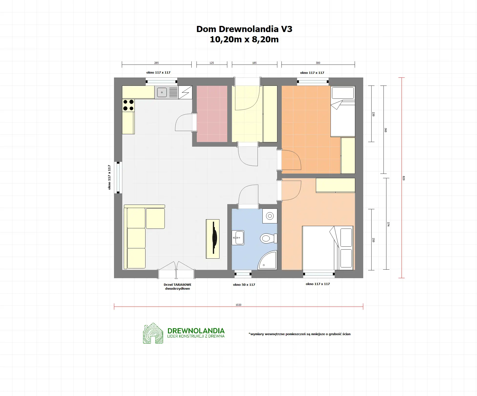 Dom mieszkalny całoroczny DREWNOLANDIA V3  - WT 2021 