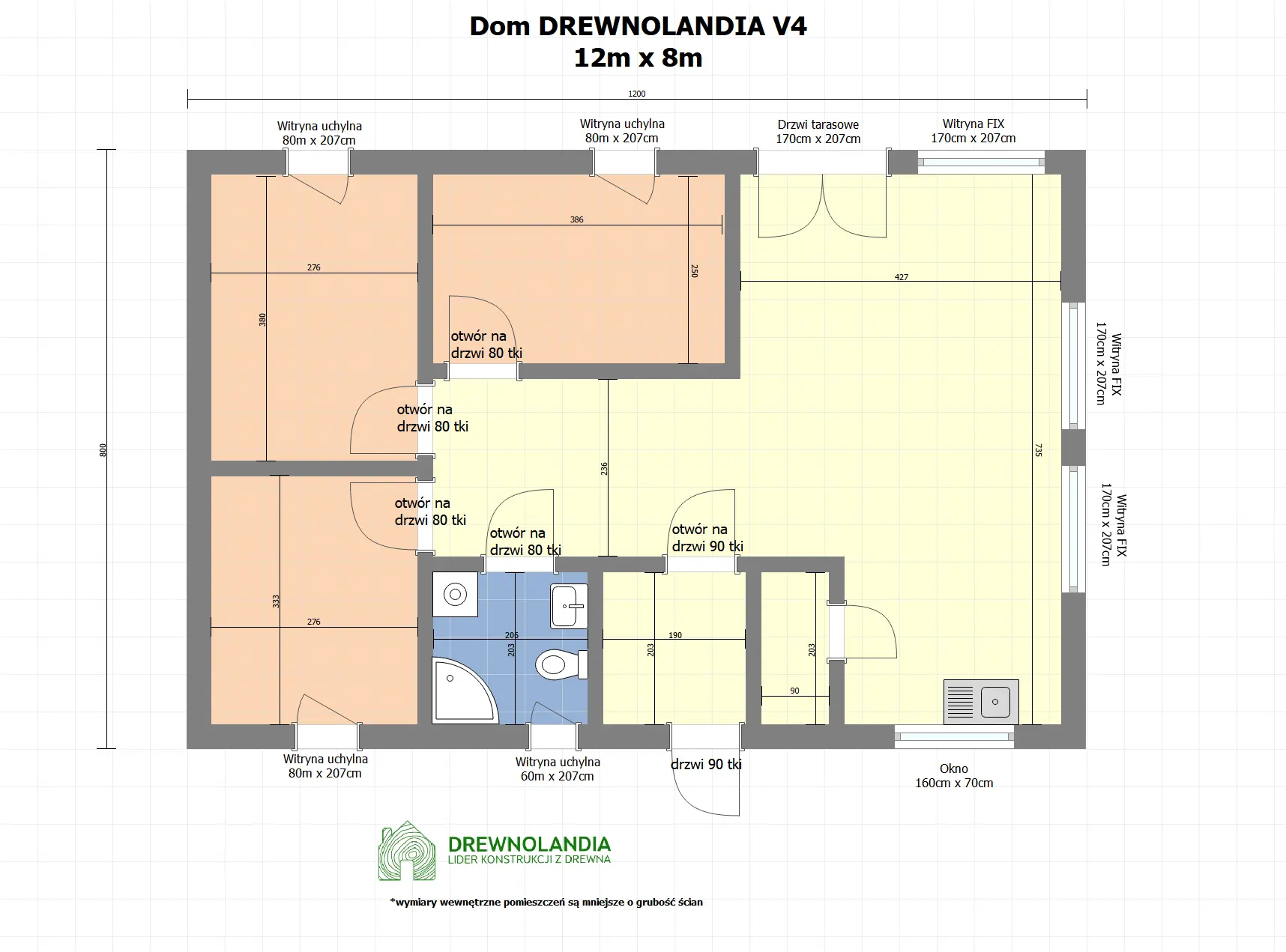 Rzut Dom DREWNOLANDIA V4  - WT 2021 