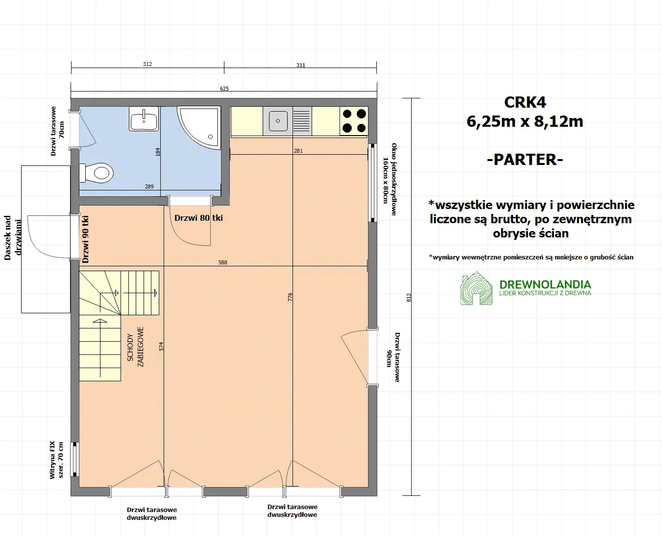 Dom rekreacyjny całoroczny CRK4 - nowoczesna stodoła - 50 m2 zabudowy