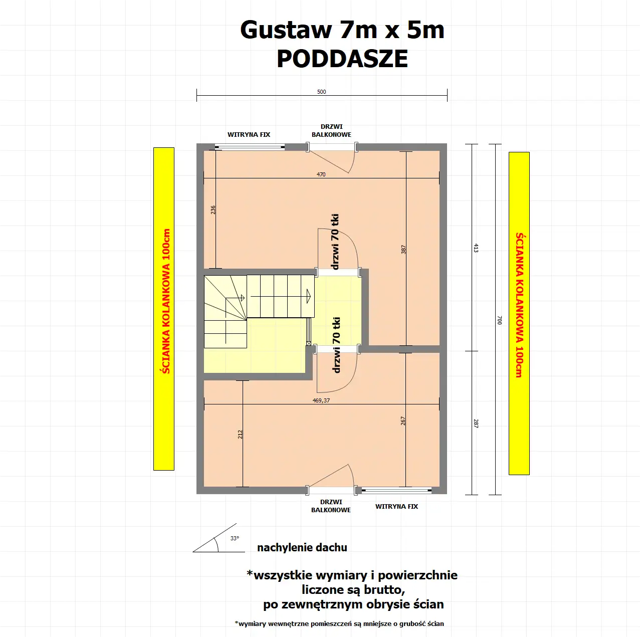 Drewniany dom na działkę Gustaw 5x7m