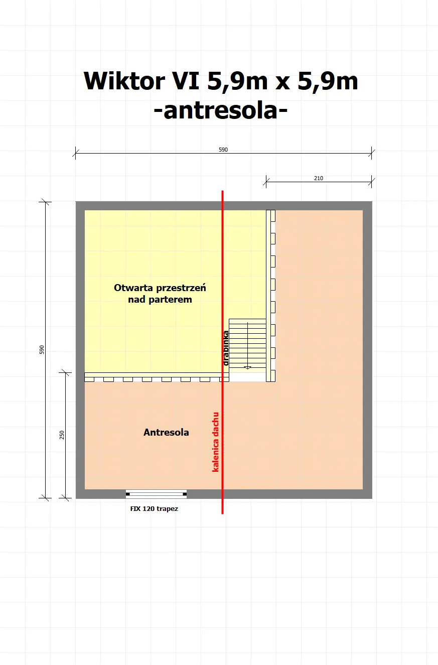 Rzut Domek Wiktor VI - 5,9x5,9m (SSZ)