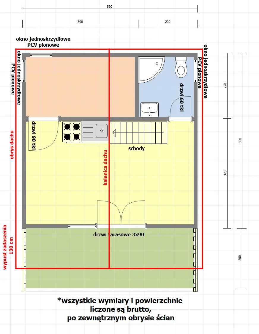 Rzut Domek Adam IV 35 m² (CRA)