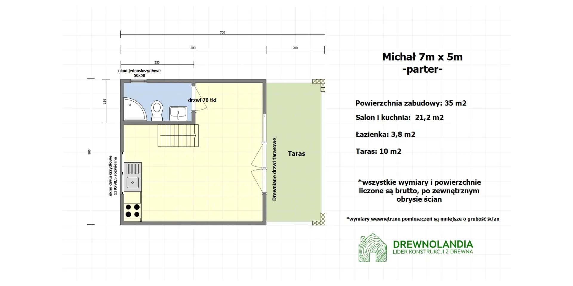 Rzut Domek Michał CRA - 35 m² (CRA)
