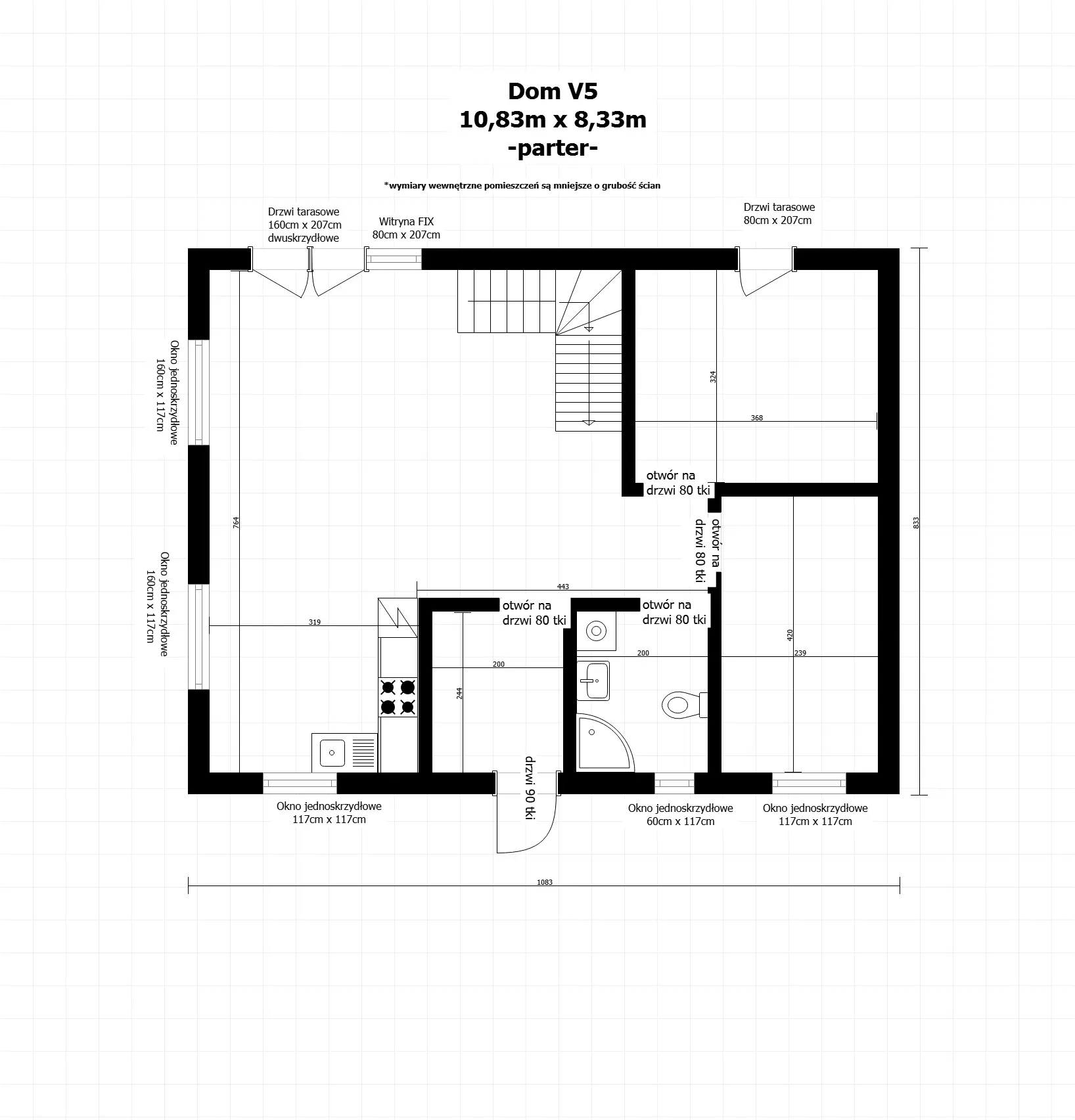 Rzut Dom DREWNOLANDIA V5  - WT 2021 