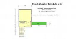 Domek dla dzieci Bolek - 2,8m x 2m z małym placem zabaw - zdjęcie 2
