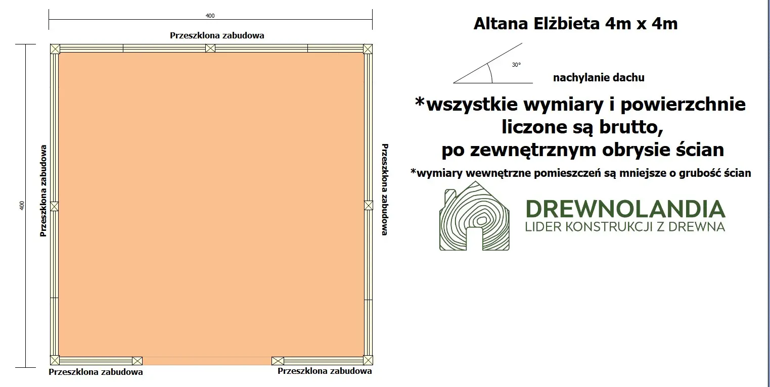 Rzut Altana Elżbieta - 4m x 4m
