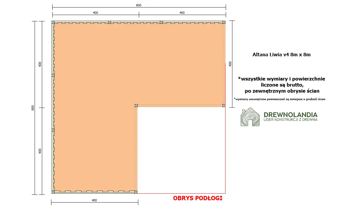 Rzut Altana Liwia v4 - 8m x 8m