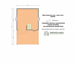 Domek ogrodowy z tarasem Antoś 4m x 4m + 2,5m x 4m - zdjęcie 2