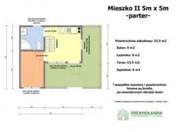 Domek Mieszko II 5m x 5m  + taras boczny 1,5x5m - zdjęcie 2