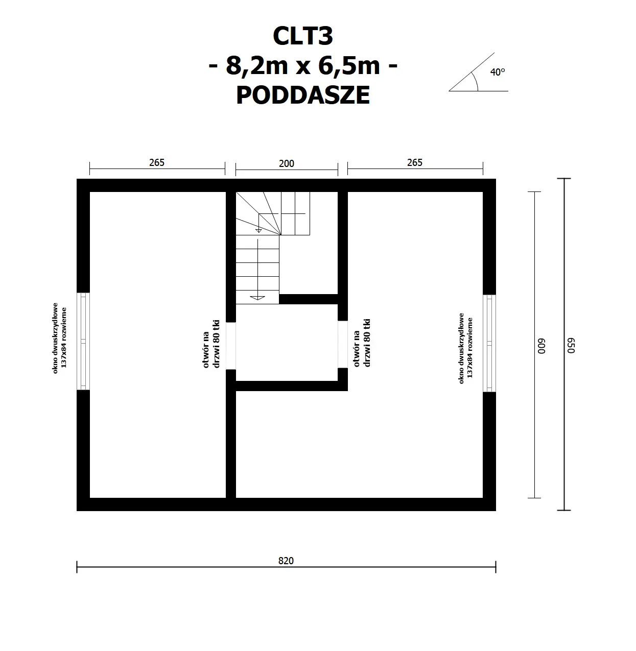 Najtańszy Dom Całoroczny w Polsce CLT3 – WT2021 – 50 m² + Poddasze