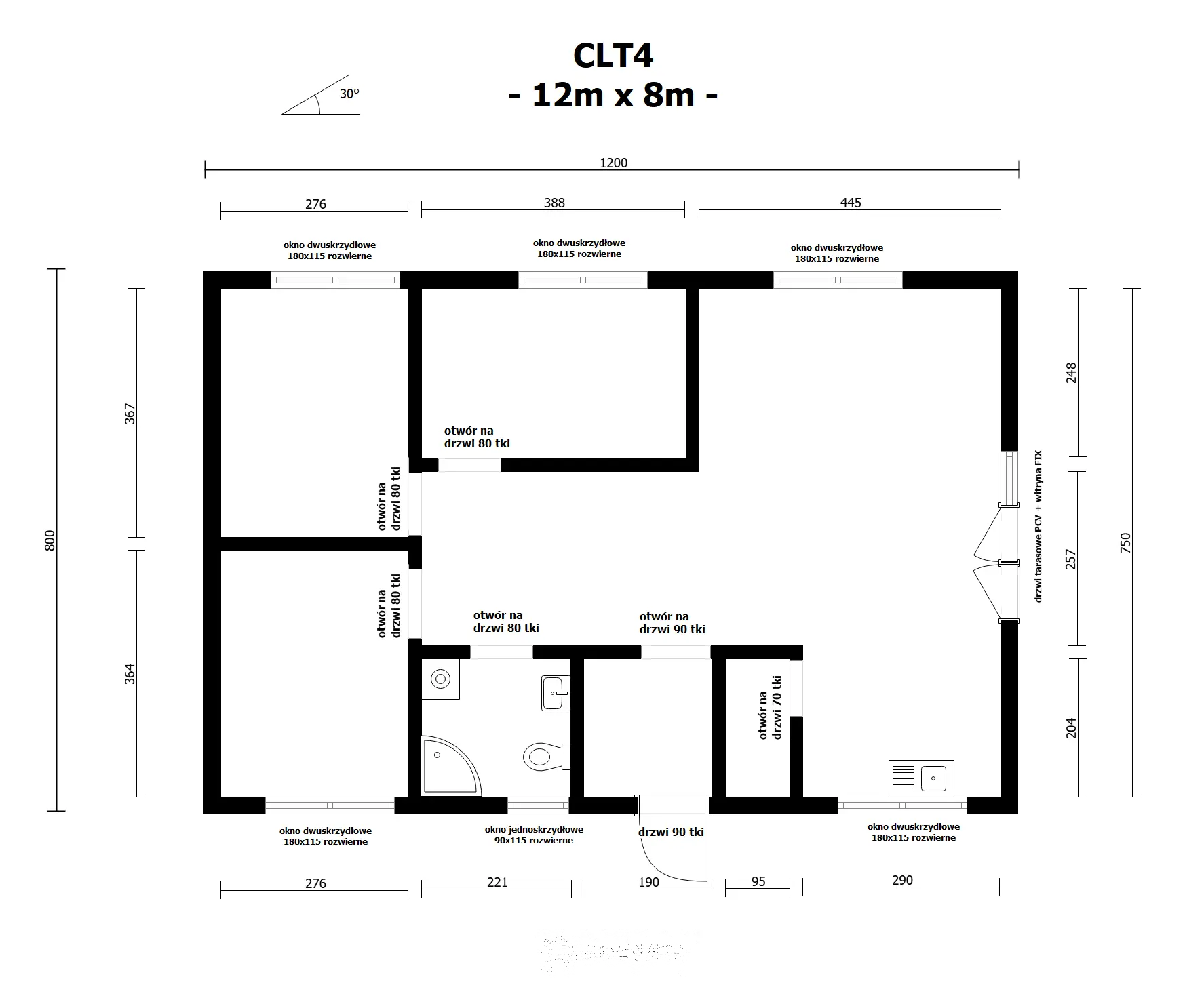 Rzut Dom CLT4 ~100 m²