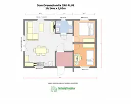 Dom mieszkalny całoroczny DREWNOLANDIA 51 PLUS – 70 m²  - zdjęcie 2