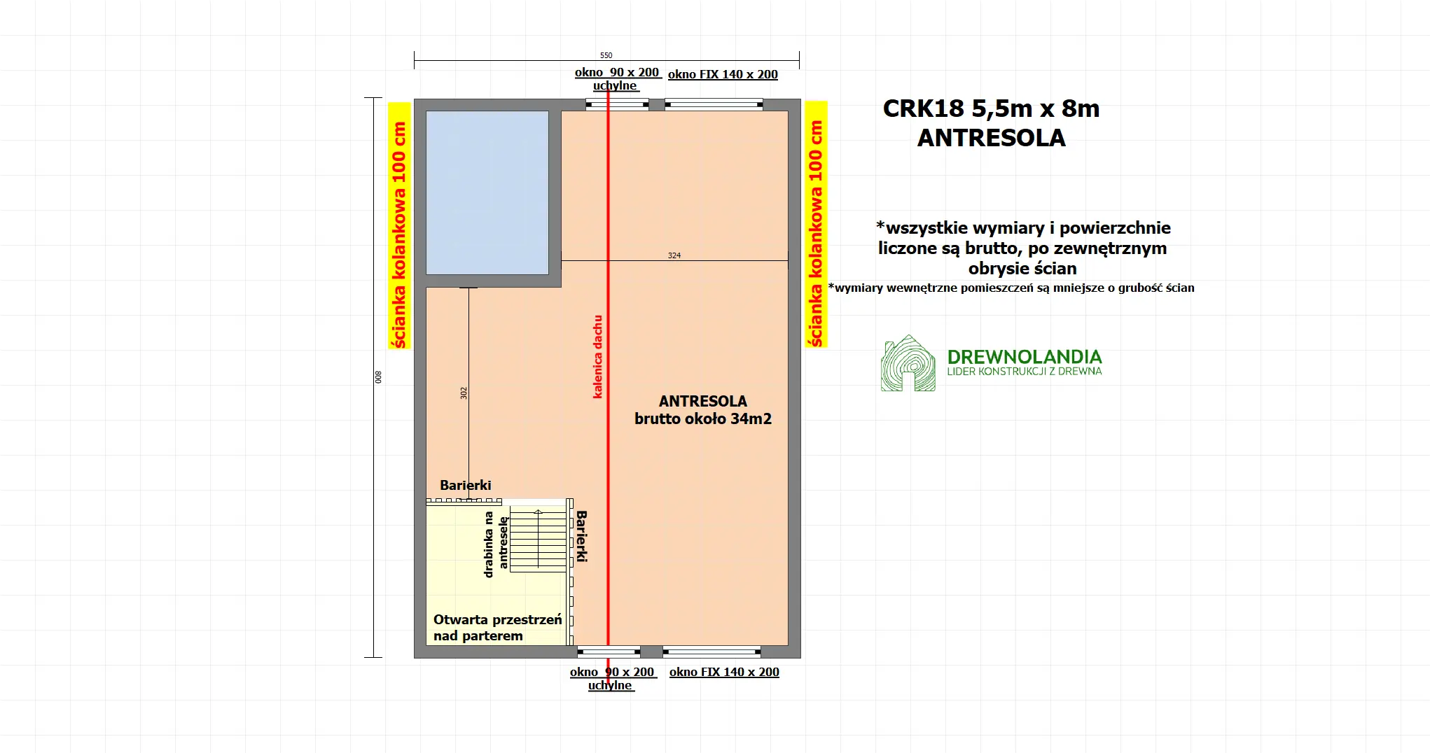 Rzut Domek CRK18 – 45 m²       