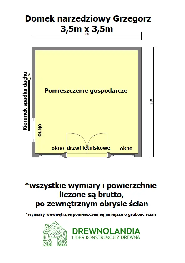Rzut Domek Grześ - 3,5x3,5m 