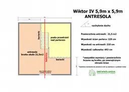 Domek z antresola Wiktor IV - wersja 1 - V1 - 5,9x5,9m SSO - zdjęcie 3