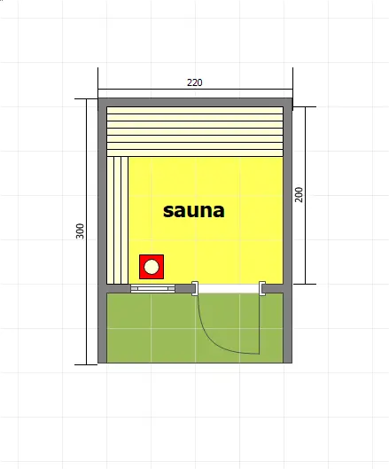 Rzut Sauna Patrycja IV 2,2x3m