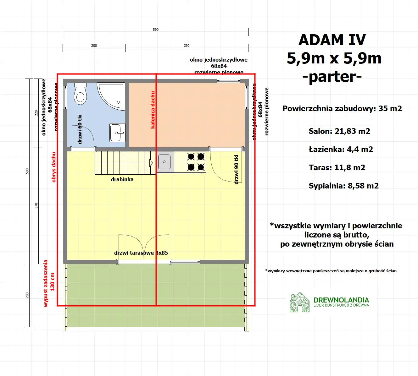 Domek Adam IV SSO 5,9m x 5,9m 
