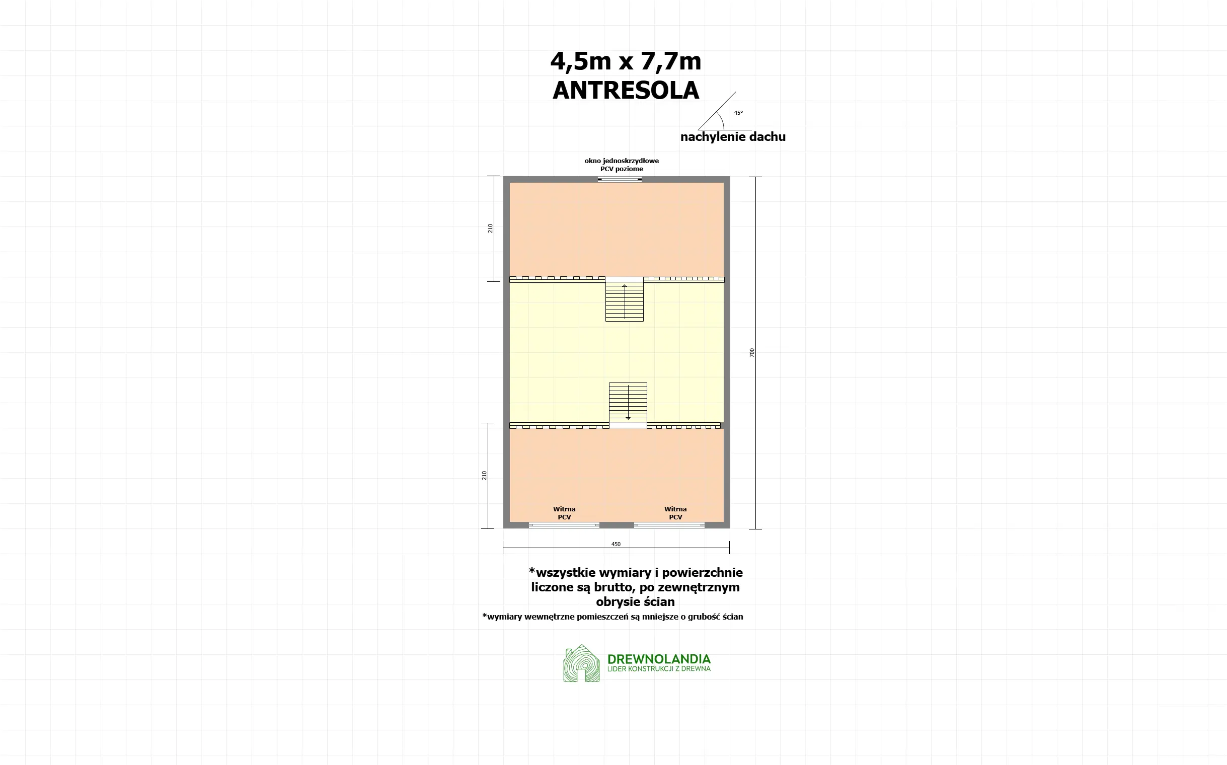Rzut Domek Amadeusz IV v2 - 7,7x4,5m (CRA)