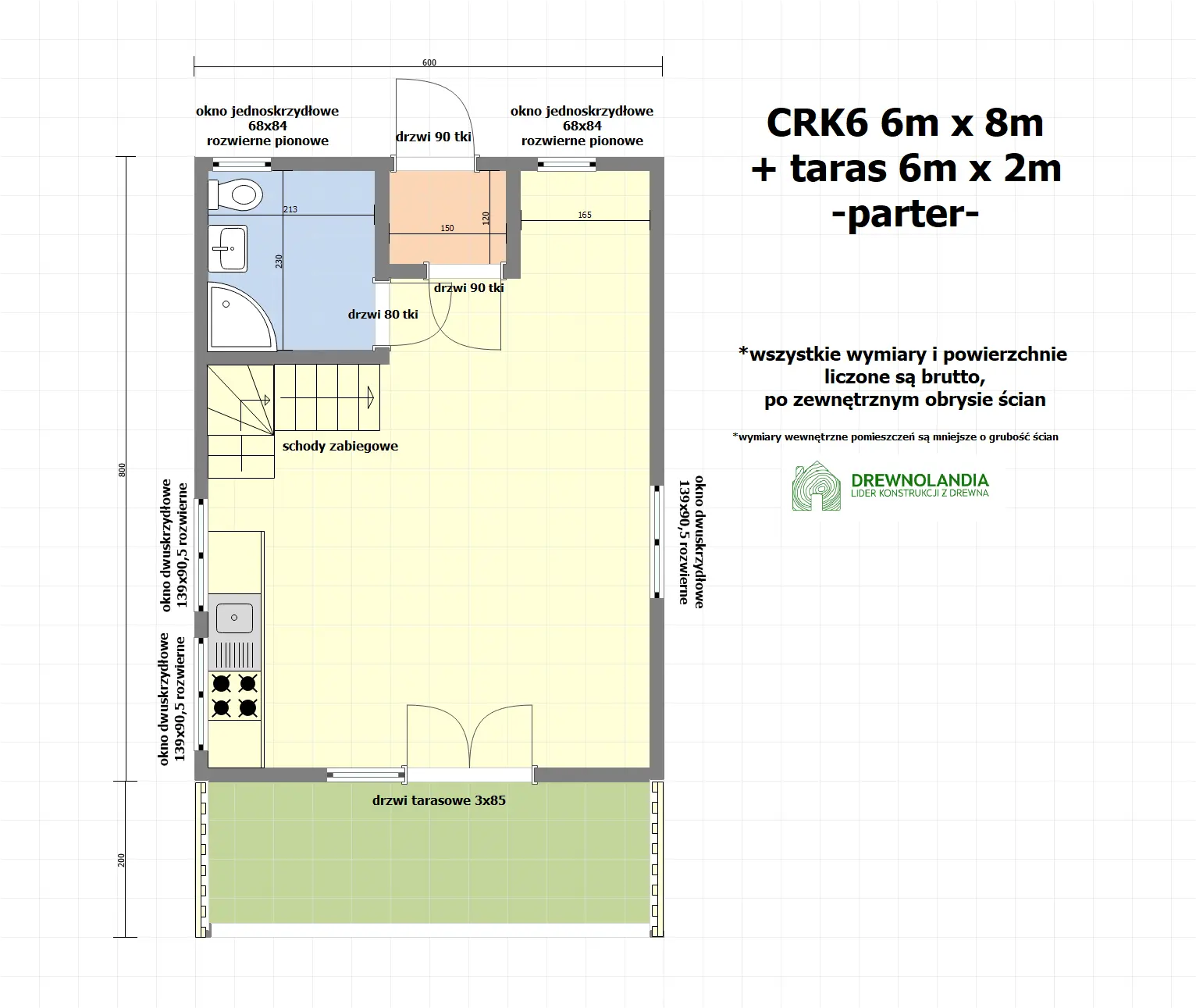Rzut Domek Mateusz – 48 m² (SSZ)