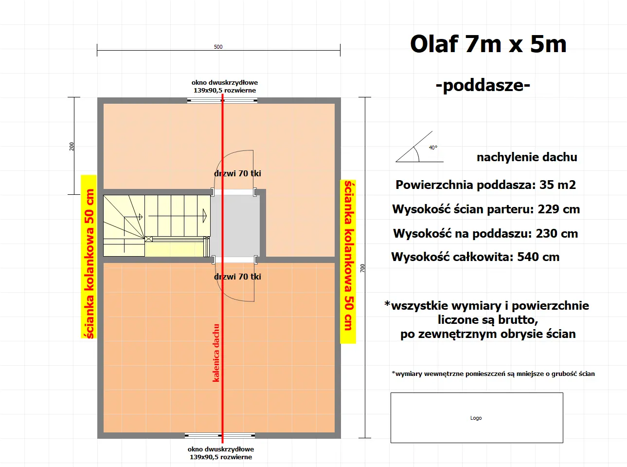 Rzut Domek Olaf - 7x5m (SSO)