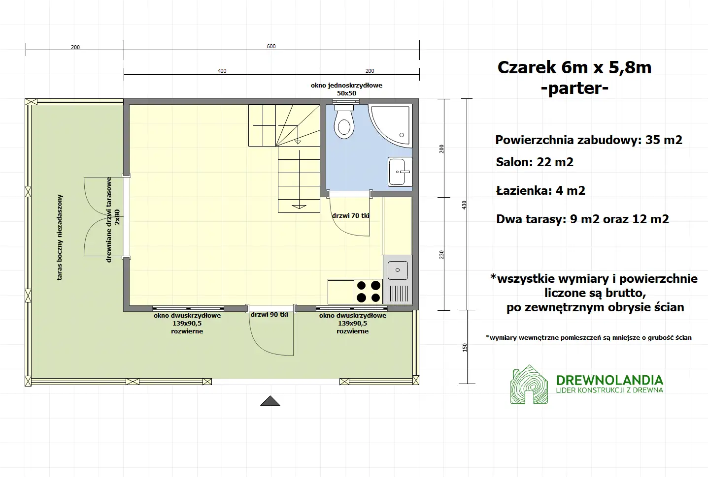 Domek Czarek SSZ 6m x 5,8m (CRA)