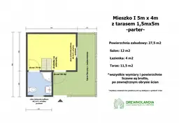 Domek Mieszko I 4x5m + taras  boczny 1,5x5m (CRA) - zdjęcie 2